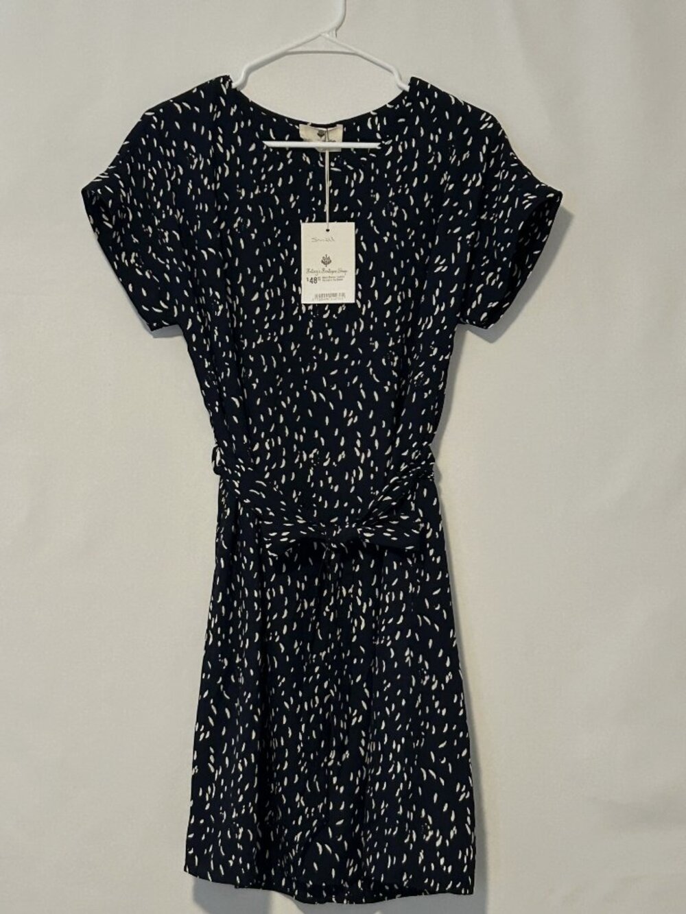 NWT Betsey's Boutique Shop short sleeve navy blue shift dress, size S - Picture 2 of 5
